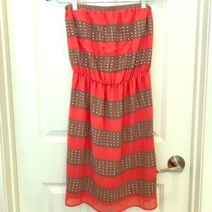 Strapless silver studded dress